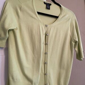 Light Green Cardigan with Button Details